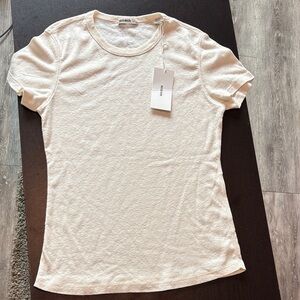 NWT Buck Mason Natural Heirloom Rib Short Sleeve Tee Medium Retail $68